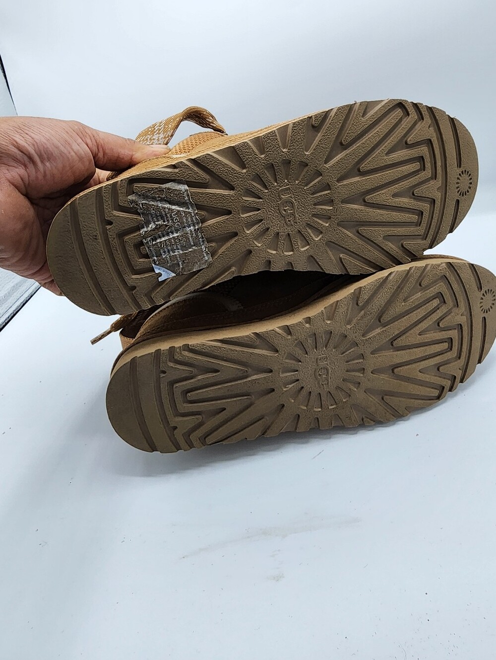 Uggs Lowmel Tan Suede Shearling Lined Sneakers - Picture 14 of 15